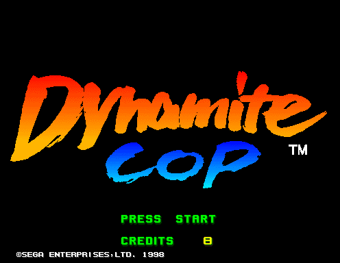 Dynamite Cop (Export, Model 2A) Title Screen